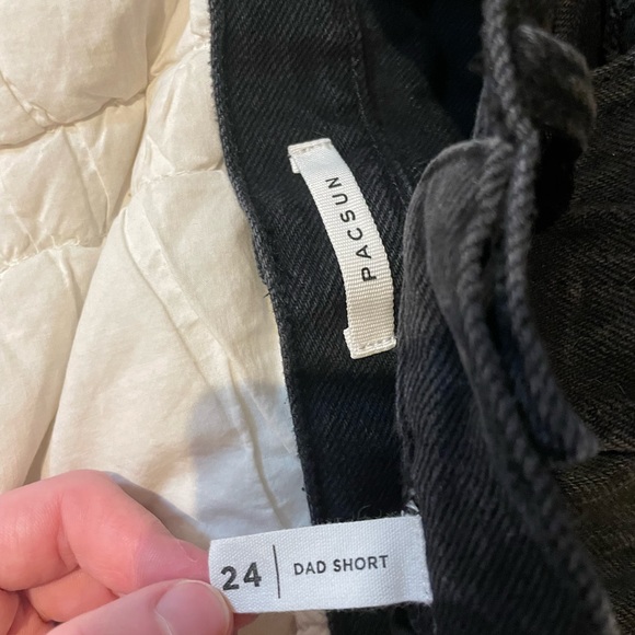 PacSun Eco Black Denim Dad Shorts - Picture 3 of 4